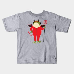 Frog in a devil Halloween costume Kids T-Shirt